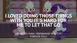 Size: 1920x1080 | Tagged: safe, edit, edited screencap, editor:quoterific, screencap, rarity, sweetie belle, forever filly, g4, food, ice cream