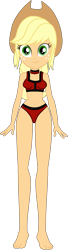 Size: 435x1611 | Tagged: safe, artist:invisibleink, artist:xjkenny, applejack, human, equestria girls, applejack's hat, belly button, bikini, breasts, clothes, cowboy hat, hat, simple background, solo, swimsuit, transparent background, vector