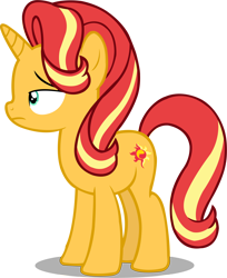 Size: 7000x8594 | Tagged: safe, artist:goldenheart4, sunset shimmer, pony, unicorn, g4, absurd resolution, alternate hairstyle, female, implied starlight glimmer, lidded eyes, mare, simple background, solo, transparent background