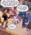 Size: 750x836 | Tagged: safe, artist:tony fleecs, idw, capper dapperpaws, princess luna, stygian, abyssinian, alicorn, pony, unicorn, g4, my little pony: nightmare knights, spoiler:comic, ass, butt, dialogue, female, group, male, mare, shipper on deck, speech bubble, stallion, unnamed character, unnamed pony