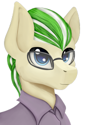 Size: 1872x2520 | Tagged: safe, artist:aquamuro, oc, oc only, earth pony, pony, bust, clothes, glasses, male, portrait, simple background, solo, stallion, transparent background