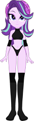 Size: 434x1542 | Tagged: safe, artist:invisibleink, artist:xjkenny, starlight glimmer, human, equestria girls, g4, beanie, belly button, breasts, clothes, elbow pads, female, hat, knee pads, shoes, simple background, solo, sports, sports bra, sports panties, transparent background, vector, wrestler, wrestling