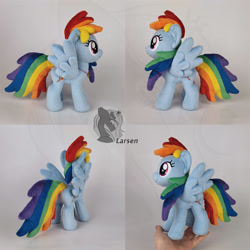Size: 1000x1000 | Tagged: safe, artist:larsen toys, rainbow dash, pegasus, pony, g4, female, for sale, irl, mare, multiple views, photo, plushie, solo, spread wings, toy, wings