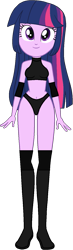 Size: 445x1514 | Tagged: safe, artist:invisibleink, artist:xjkenny, twilight sparkle, human, equestria girls, g4, belly button, breasts, clothes, elbow pads, female, knee pads, shoes, simple background, solo, sports, sports bra, sports panties, transparent background, vector, wrestler, wrestling