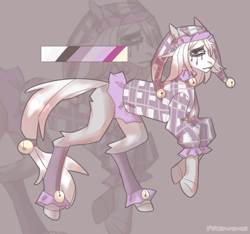 Size: 1600x1500 | Tagged: safe, artist:pryanech, oc, oc only, earth pony, pony, adoptable, hat, jester hat, solo