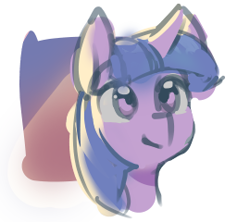 Size: 270x240 | Tagged: safe, artist:creamyogurt, twilight sparkle, g4, bust, doodle, portrait, simple background, solo, white background