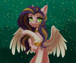 Size: 2397x2005 | Tagged: safe, artist:maybeweed, pipp petals, pegasus, pony, g5, abstract background, adorapipp, chest fluff, cute, high res, leg fluff, simple background, solo