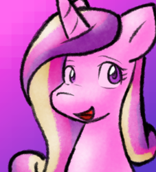 Size: 680x749 | Tagged: safe, artist:zutcha, princess cadance, alicorn, pony, g4, bust, female, gradient background, mare, solo