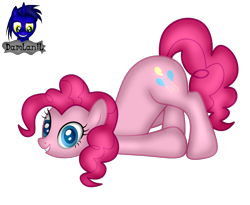 Size: 3519x2884 | Tagged: safe, artist:damlanil, pinkie pie, earth pony, pony, g4, female, grin, high res, looking at you, mare, show accurate, simple background, smiling, solo, transparent background, vector