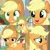 Size: 720x720 | Tagged: safe, edit, editor:megalobronia, screencap, applejack, earth pony, pony, applejack's "day" off, filli vanilli, flutter brutter, g4, going to seed, season 4, season 6, season 8, season 9, sounds of silence, applejack is best facemaker, applejack's hat, cowboy hat, cute, hat, jackabetes, stetson