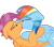 Size: 900x800 | Tagged: safe, artist:taeko, rainbow dash, scootaloo, pegasus, pony, g4, base used, duo, eyelashes, female, floppy ears, folded wings, french kiss, kiss on the lips, kissing, lesbian, lidded eyes, looking at each other, looking at someone, lying down, lying on top of someone, mare, older, older scootaloo, pseudoincest, raised hoof, shiny mane, ship:scootadash, shipping, simple background, transparent background, wings