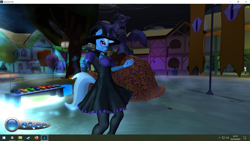Size: 1920x1080 | Tagged: safe, screencap, trixie, unicorn, anthro, g4, breasts, clothes, costume, dancing, halloween, hat, holiday, nightmare night, second life, sexy, solo, video at source, video in description, witch, witch hat
