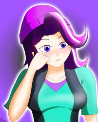 Size: 2368x2951 | Tagged: safe, artist:film77asq, starlight glimmer, human, equestria girls, g4, blushing, high res, human coloration, solo