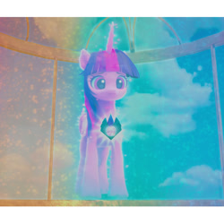 Size: 2000x2000 | Tagged: safe, artist:matcha_neko_413, edit, edited screencap, screencap, twilight sparkle, alicorn, pony, g4, g5, growing pains, my little pony: make your mark, my little pony: make your mark chapter 2, cropped, crystal, earth pony crystal, female, folded wings, g4 to g5, generation leap, high res, hologram, i'm with you, mare, pegasus crystal, prisbeam, rainbow, solo, twilight sparkle (alicorn), unicorn crystal, unity crystals, wings