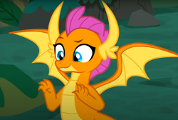 Size: 1166x783 | Tagged: safe, screencap, smolder, dragon, g4, uprooted, cropped, dragoness, female, solo, spread wings, wings