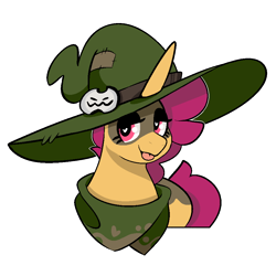 Size: 920x920 | Tagged: safe, artist:myahster, oc, oc only, oc:mystery brew, pony, unicorn, :p, bust, clothes, hat, heart, heart eyes, scarf, signature, simple background, smug, solo, tongue out, transparent background, wingding eyes, witch, witch hat