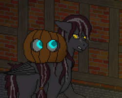 Size: 2400x1920 | Tagged: safe, artist:hoshiro, oc, oc only, pegasus, pony, angry, conjoined, conjoined twins, glowing, glowing eyes, pumpkin