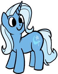 Size: 416x527 | Tagged: safe, artist:nonnyanon, trixie, pony, unicorn, g4, simple background, smiling, solo, white background