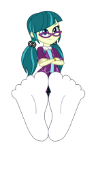 Size: 2200x3900 | Tagged: safe, artist:mixiepie, edit, juniper montage, human, equestria girls, equestria girls specials, g4, movie magic, base used, clothes, crossed arms, feet, female, fetish, foot fetish, foot focus, glasses, high res, pigtails, simple background, skirt, smiling, sock fetish, socks, solo, transparent background, vector