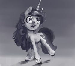 Size: 900x787 | Tagged: safe, artist:ponsce, izzy moonbow, pony, unicorn, g5, monochrome, solo