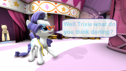 Size: 1920x1080 | Tagged: safe, artist:ask-the-luna-knight, part of a set, rarity, pony, unicorn, g4, 3d, dialogue, implied trixie, source filmmaker, speech bubble, text