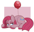 Size: 659x614 | Tagged: safe, artist:lulubell, pinkie pie, earth pony, pony, g4, balloon, colored hooves, female, lidded eyes, looking at you, looking up, looking up at you, lying down, mare, passepartout, pinkamena diane pie, prone, solo, unamused, unshorn fetlocks