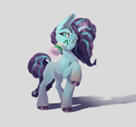 Size: 2406x2251 | Tagged: safe, artist:i love hurt, misty (g5), pony, unicorn, g5, coffee, drinking, drinking straw, female, glowing, glowing horn, hooves, horn, mare, raised hoof, simple background, solo