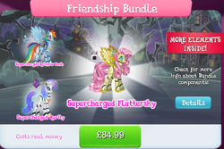 Size: 1286x858 | Tagged: safe, gameloft, fluttershy, rainbow dash, rarity, pegasus, pony, robot, robot pony, unicorn, g4, antennae, barn, bundle, camera, collection, costs real money, emoticon, english, female, flutterbot, friendship bundle, group, hologram, horn, horns, mare, monitor, numbers, rainbot dash, raribot, roboticization, spread wings, supercharged fluttershy, supercharged rainbow dash, supercharged rarity, text, wings