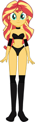 Size: 435x1485 | Tagged: safe, artist:invisibleink, artist:xjkenny, sunset shimmer, human, equestria girls, g4, belly button, breasts, clothes, elbow pads, female, knee pads, shoes, simple background, solo, sports, sports bra, sports panties, transparent background, vector, wrestler, wrestling