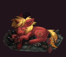 Size: 1500x1300 | Tagged: safe, artist:pryanech, oc, oc only, oc:tatra, pony, unicorn, commission, flower, lying down, solo