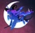 Size: 3600x3392 | Tagged: safe, artist:opalacorn, princess luna, alicorn, pony, g4, alternate hairstyle, braid, broom, choker, crescent moon, female, flying, flying broomstick, halloween, hat, high res, holiday, mare, moon, night, solo, witch hat