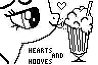 Size: 192x128 | Tagged: safe, artist:herrlupfa, cheerilee, g4, hearts and hooves day (episode), black and white, drinking glass, drinking straw, female, grayscale, heart, licking, mare, milkshake, monochrome, pixel art, pixel art for breezies, reddit, simple background, solo, ti83, tongue out, white background