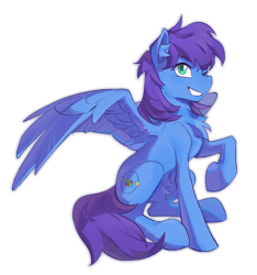Size: 1162x1243 | Tagged: safe, artist:cyan-six, oc, oc only, oc:nova twinkle, pegasus, pony, chest fluff, ear fluff, female, mare, one eye closed, simple background, solo, transparent background