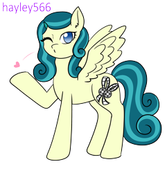 Size: 2296x2379 | Tagged: safe, artist:hayley566, juniper montage, rainbow dash, pegasus, pony, series:redemptiverse, equestria girls, g4, alternate hairstyle, alternate universe, blowing a kiss, equestria girls ponified, female, heart, high res, juniper's cutie mark, one eye closed, ponified, race swap, simple background, solo, transparent background, wink