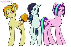 Size: 1888x1240 | Tagged: safe, artist:hayley566, adagio dazzle, aria blaze, coloratura, limestone pie, marble pie, maud pie, sonata dusk, earth pony, pony, series:redemptiverse, g4, adagio dazzle is not amused, alternate hairstyle, alternate universe, angry, bun, cute, daaaaaaaaaaaw, equestria girls ponified, female, floppy ears, implied sonata dusk, pie sisters, ponified, rara, rarabetes, related in the adaptation, role reversal, short hair, short tail, shy, siblings, simple background, sisters, smiling, tail, tail bun, the dazzlings, transparent background, trio, unamused