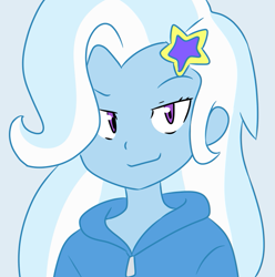 Size: 715x720 | Tagged: safe, artist:qsky, trixie, human, equestria girls, g4, cropped, female, simple background, solo
