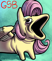 Size: 3000x3499 | Tagged: safe, artist:greatspacebeaver, fluttershy, pegasus, pony, g4, female, high res, not salmon, puppet, solo, wat