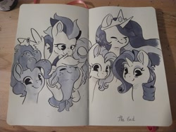 Size: 4000x3000 | Tagged: safe, artist:cutepencilcase, applejack, fluttershy, pinkie pie, rainbow dash, rarity, twilight sparkle, alicorn, earth pony, pegasus, pony, unicorn, g4, mane six, older, older applejack, older fluttershy, older mane six, older pinkie pie, older rainbow dash, older rarity, older twilight, traditional art, twilight sparkle (alicorn)