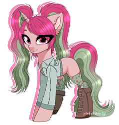 Size: 1920x2012 | Tagged: safe, artist:pinkerminty, oc, oc only, pony, unicorn, clothes, female, horn, simple background, solo, transparent background, unicorn oc