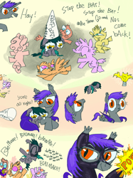 Size: 2048x2732 | Tagged: safe, artist:ja0822ck, bat pony, earth pony, pegasus, pony, unicorn, bats!, g4, batmare, bully, bullying, cheering, colt, crying, cute, despair, dialogue, dunce hat, face mask, female, filly, foal, happy, hat, heartwarming, high res, idea, joy, lightbulb, male, mare, mask, mother, pony racism, racism, sad, stop the bats, sweet dreams fuel, teary eyes