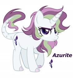 Size: 2350x2501 | Tagged: safe, artist:dustyygrey, artist:mint-light, oc, oc only, oc:azurite shine, dracony, hybrid, pony, unicorn, base used, female, high res, interspecies offspring, mare, name, offspring, parent:rarity, parent:spike, parents:sparity, simple background, solo, white background