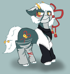 Size: 798x839 | Tagged: safe, artist:lil_vampirecj, oc, oc only, earth pony, pony, fanart, horns, solo