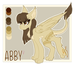 Size: 1847x1609 | Tagged: safe, artist:ezzerie, oc, oc:abby, cat, sphinx, reference sheet, solo, wings