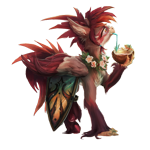 Size: 2052x2052 | Tagged: safe, artist:tiothebeetle, oc, oc only, griffon, claws, coconut, coconut cup, drink, female, flower, food, fruit, lei, resting, shield, simple background, solo, transparent background, unshorn fetlocks