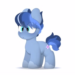 Size: 2500x2500 | Tagged: safe, artist:mochi_nation, oc, oc only, oc:galaxy, earth pony, pony, coat markings, eye clipping through hair, female, frown, high res, mare, simple background, socks (coat markings), solo, white background