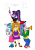 Size: 3000x4291 | Tagged: safe, artist:bigpurplemuppet99, adagio dazzle, aria blaze, sci-twi, sonata dusk, twilight sparkle, human, equestria girls, g4, ballet slippers, baton, clothes, costume, little einsteins, microphone, musical instrument, simple background, the dazzlings, transparent background, trumpet