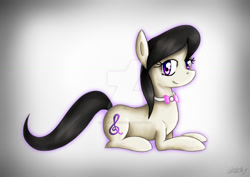 Size: 1024x725 | Tagged: safe, artist:sketchypon3, octavia melody, earth pony, pony, g4, deviantart watermark, lying down, obtrusive watermark, prone, solo, watermark
