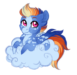 Size: 1024x995 | Tagged: safe, artist:azure-art-wave, oc, oc:fairweather, pony, chibi, cloud, male, simple background, solo, stallion, transparent background