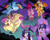 Size: 1752x1411 | Tagged: safe, artist:electricalpawz, idw, applejack, fluttershy, pinkie pie, rainbow dash, rarity, twilight sparkle, alicorn, bat pony, bat pony alicorn, pony, g4, night of the living apples, applebat, bat ponified, bat wings, cape, clothes, fangs, female, flutterbat, halloween, holiday, horn, mane six, mare, pinkiebat, race swap, rainbowbat, raribat, twibat, twilight sparkle (alicorn), wings