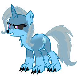 Size: 768x768 | Tagged: safe, artist:bluemario11, trixie, hengstwolf, pony, unicorn, werewolf, g4, black sclera, colored sclera, female, gritted teeth, mare, simple background, solo, teeth, transparent background, vector